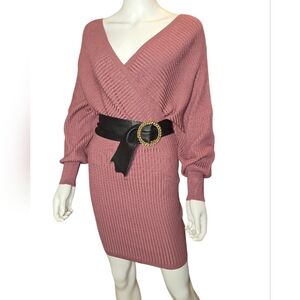 Love TreePink Ribbed Knit Dress with